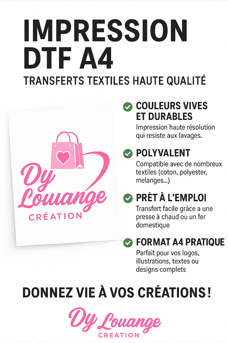 Impression dtf transfert A4