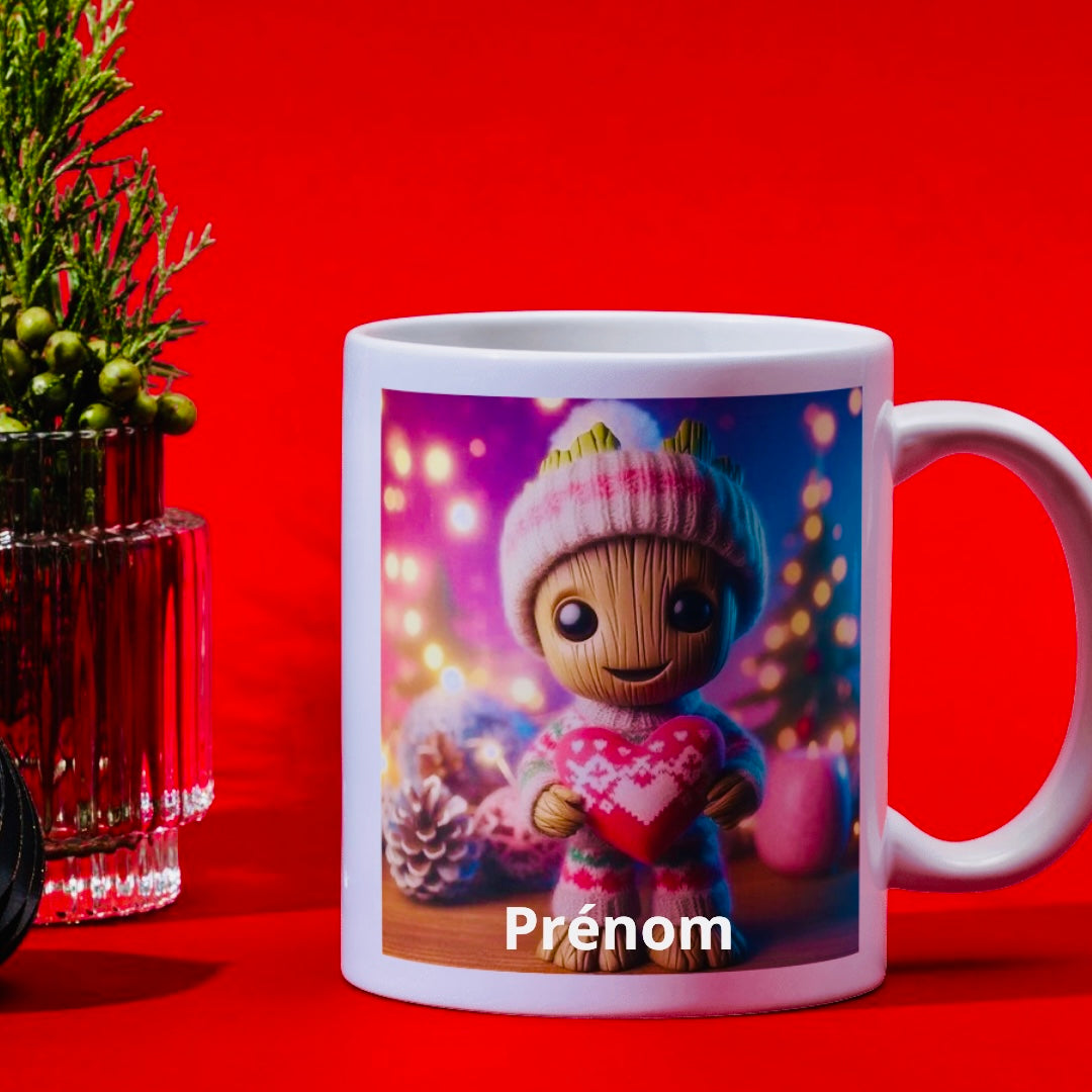 Mug Groot de Noël personnalisé – Cadeau unique et fait main