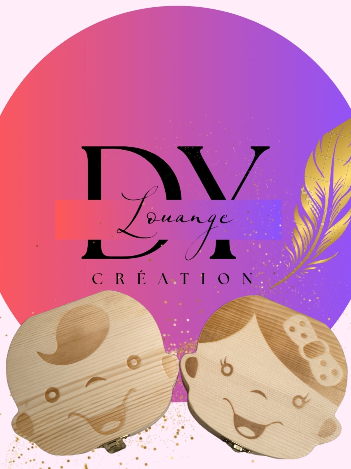 Boîte de rangements à dent de lait souvenir - Dy Louange création