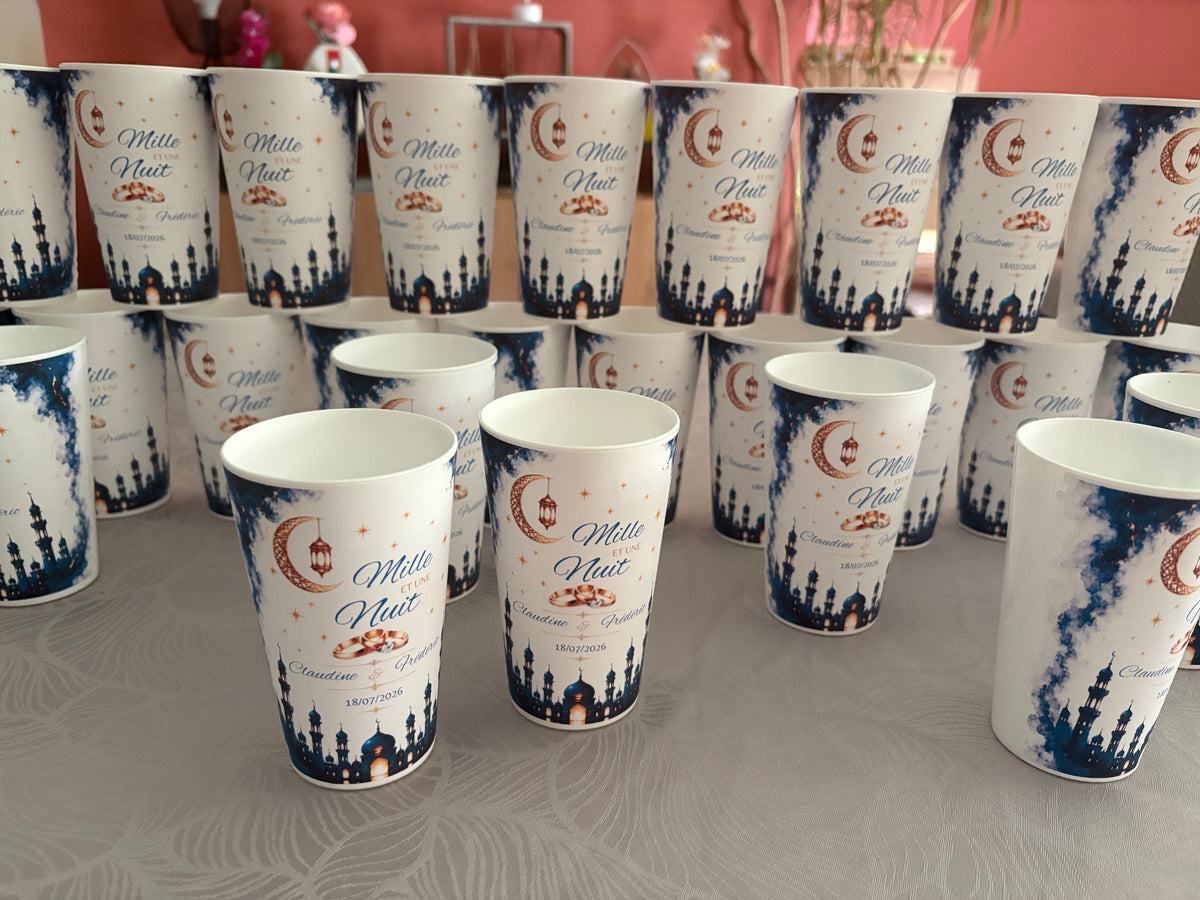 ✨ Gobelet mariage personnalisé mille et une nuit – Fait main