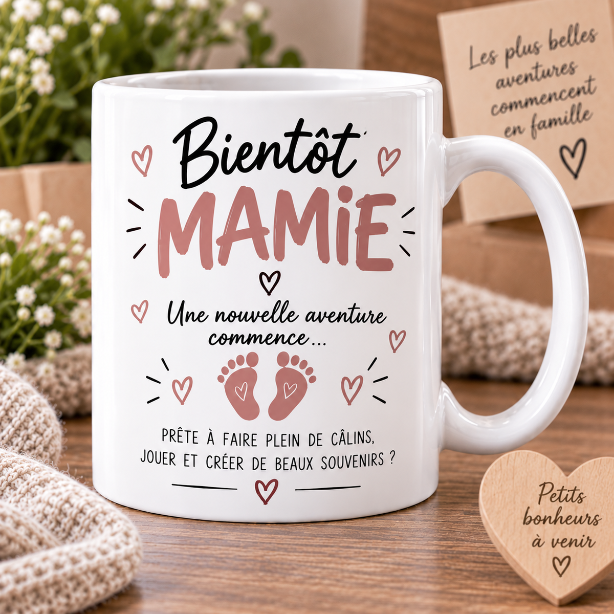 Mug Bientôt Mamie – Tasse Annonce Grossesse Originale – Cadeau Future Grand-Mère