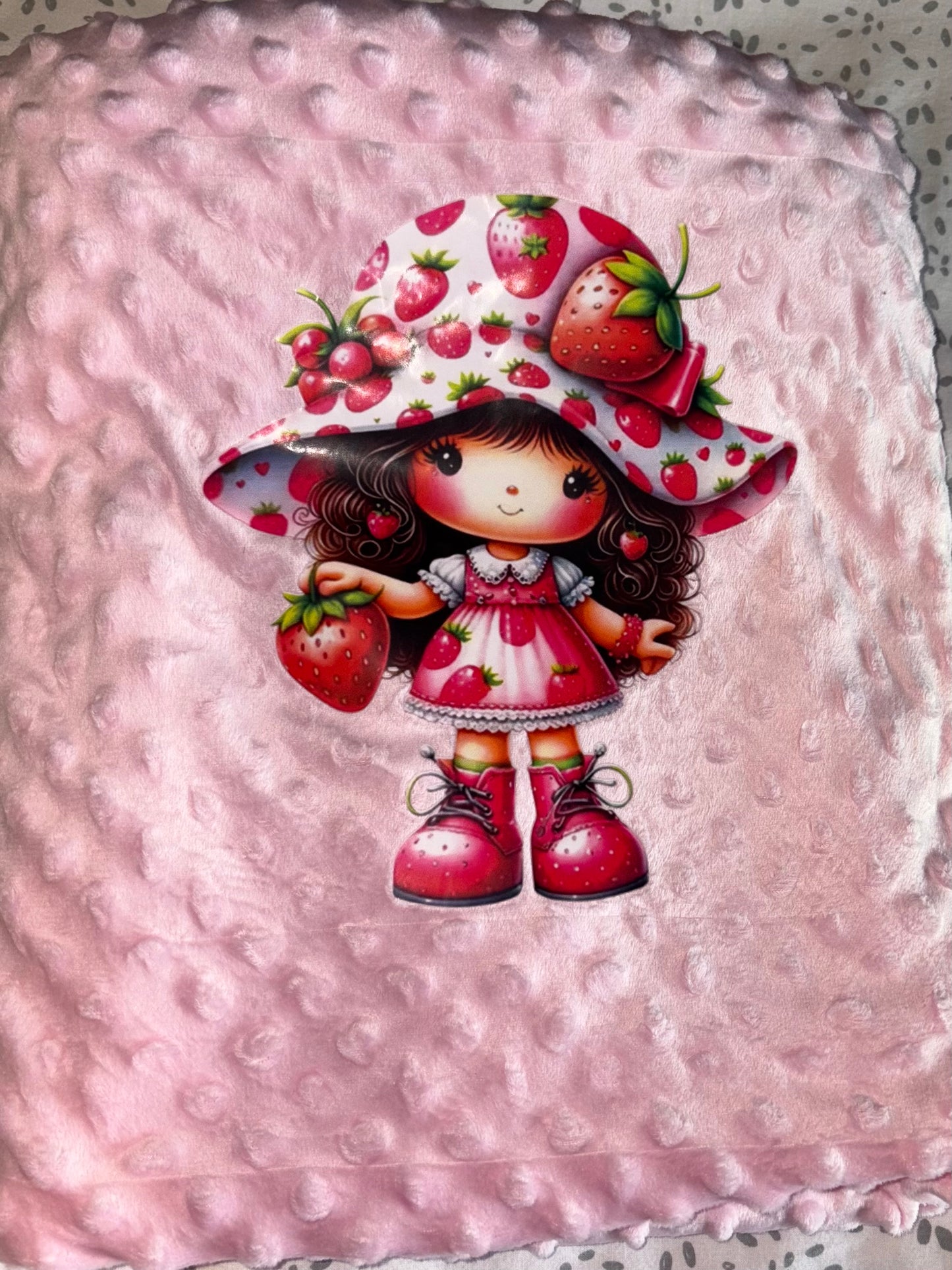 Couverture charlotte aux fraises fait main