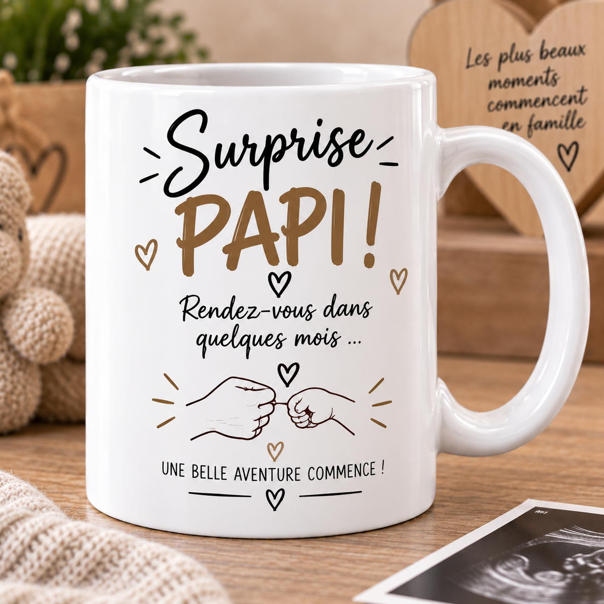 Mug Bientôt Papi – Tasse Annonce Grossesse Surprise – Cadeau Futur Grand-Père
