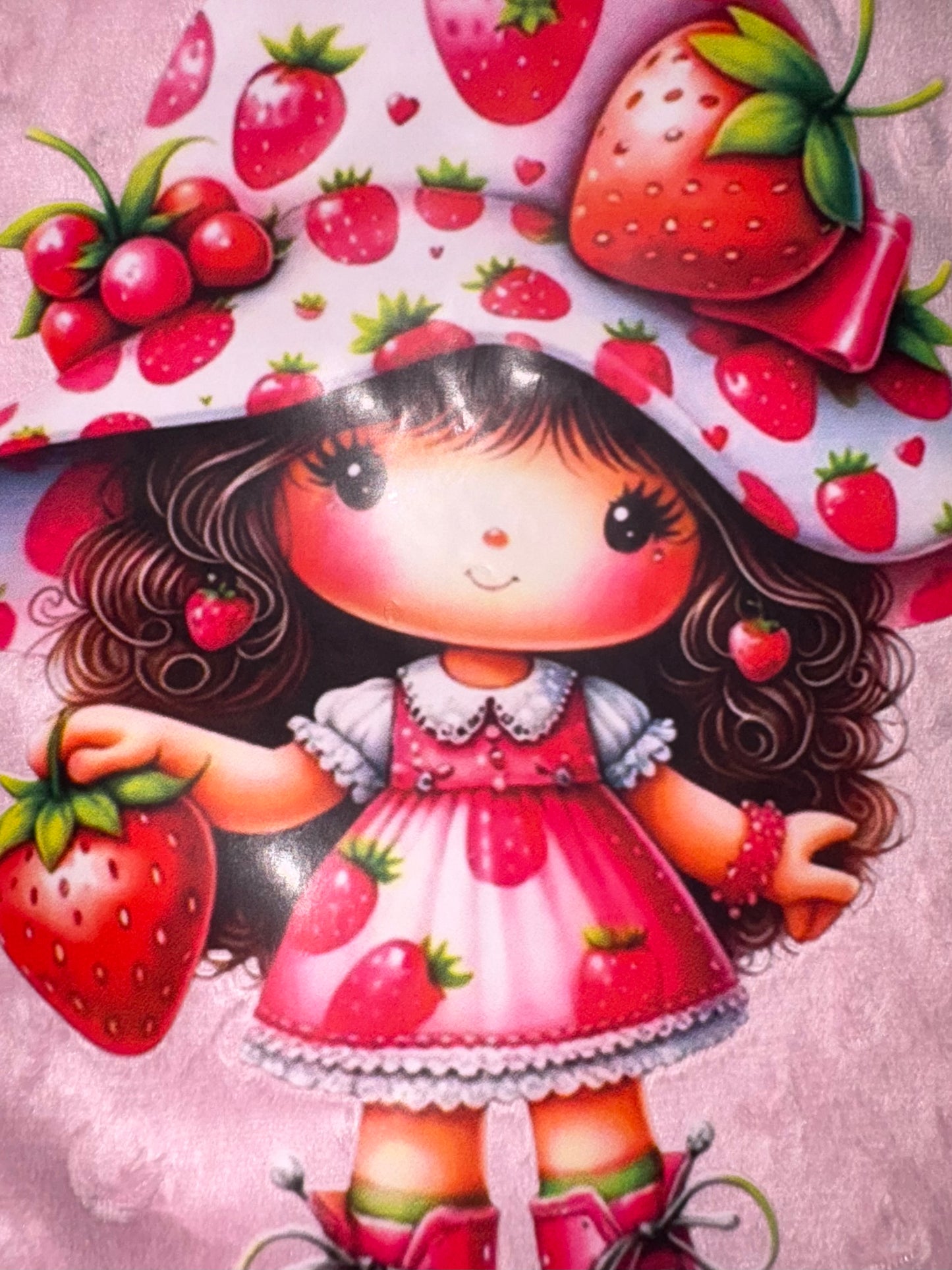Couverture charlotte aux fraises fait main