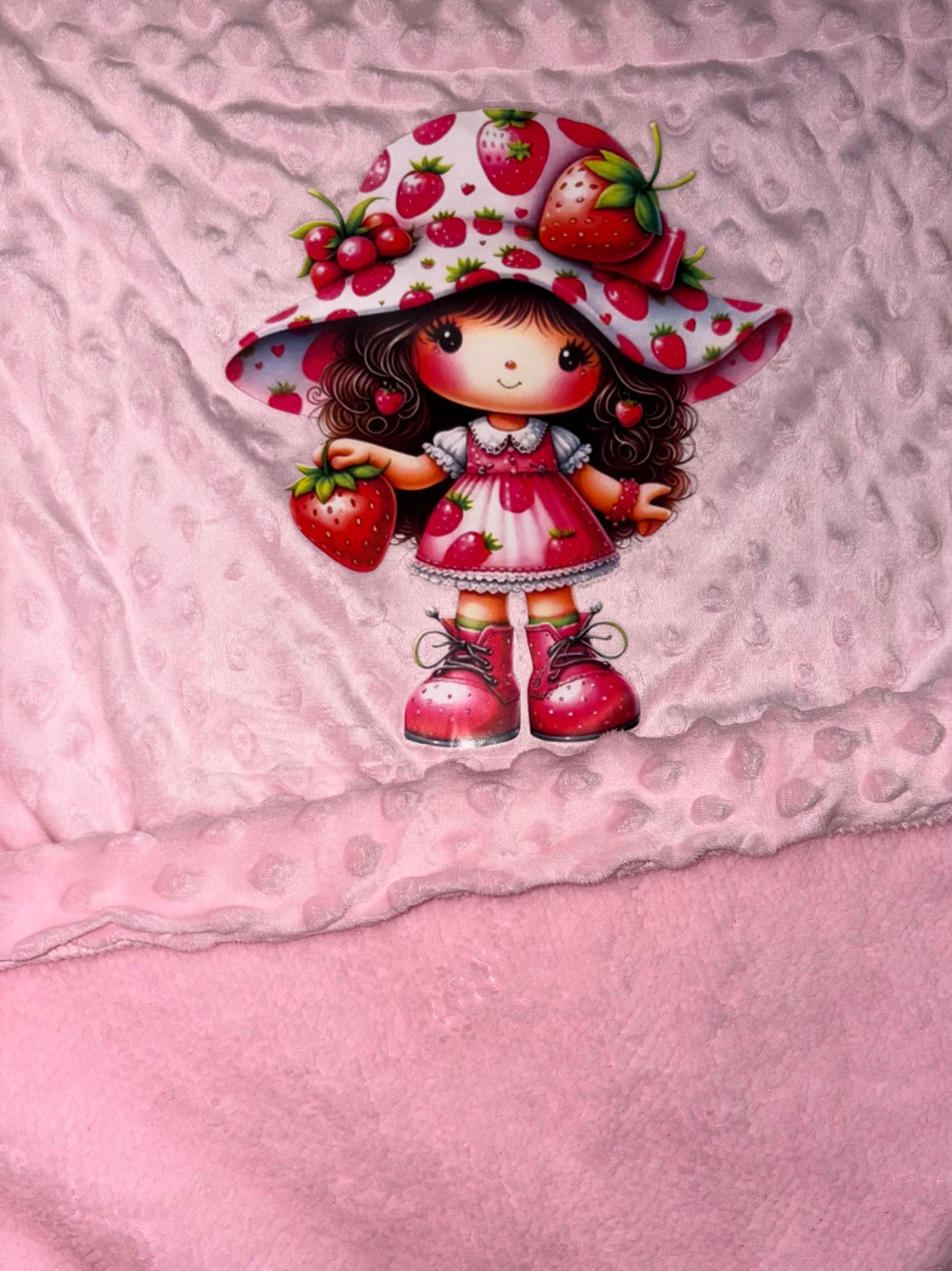Couverture charlotte aux fraises fait main