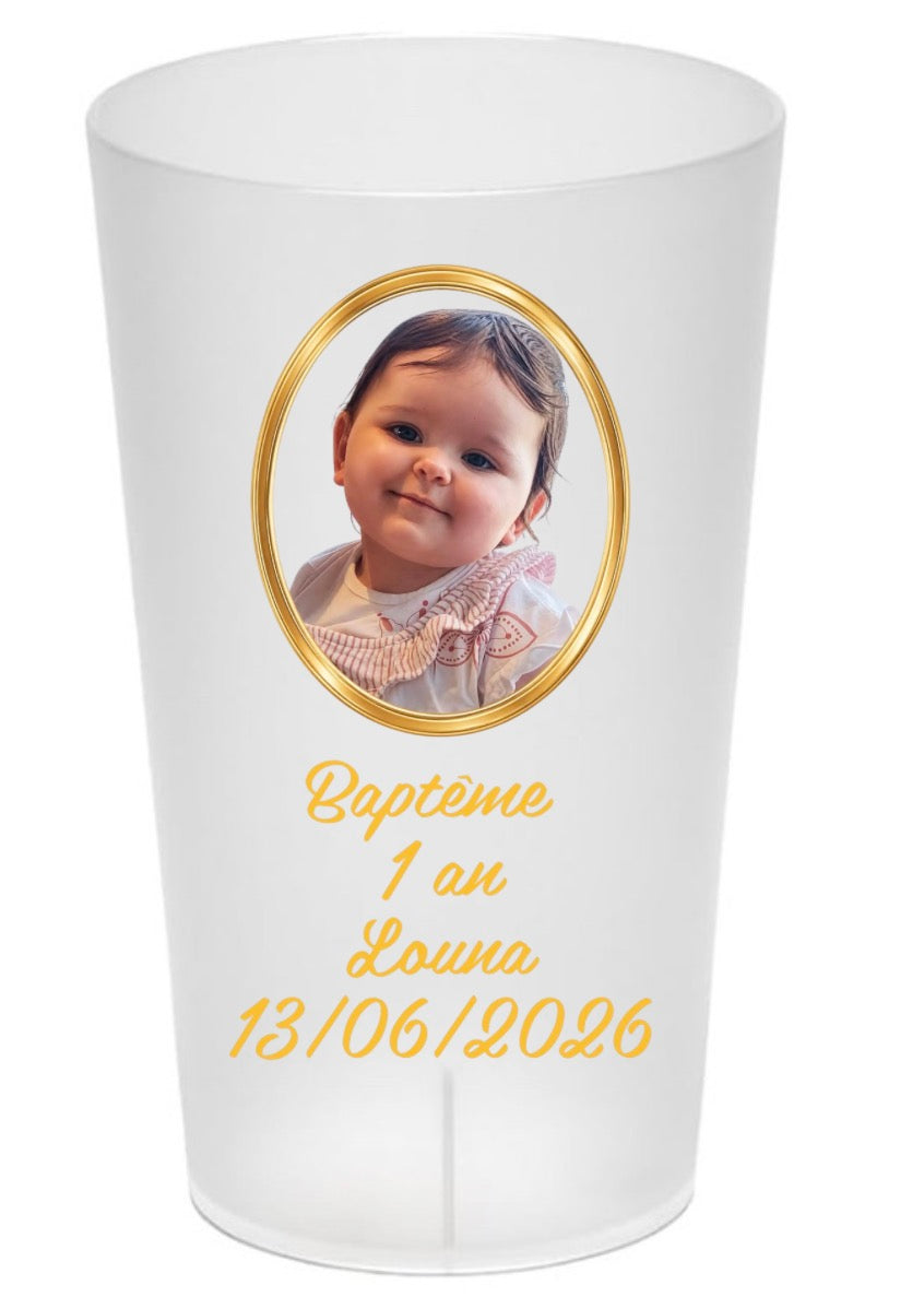 Gobelets personnalisés Baptême & Anniversaire avec photo – Faits main