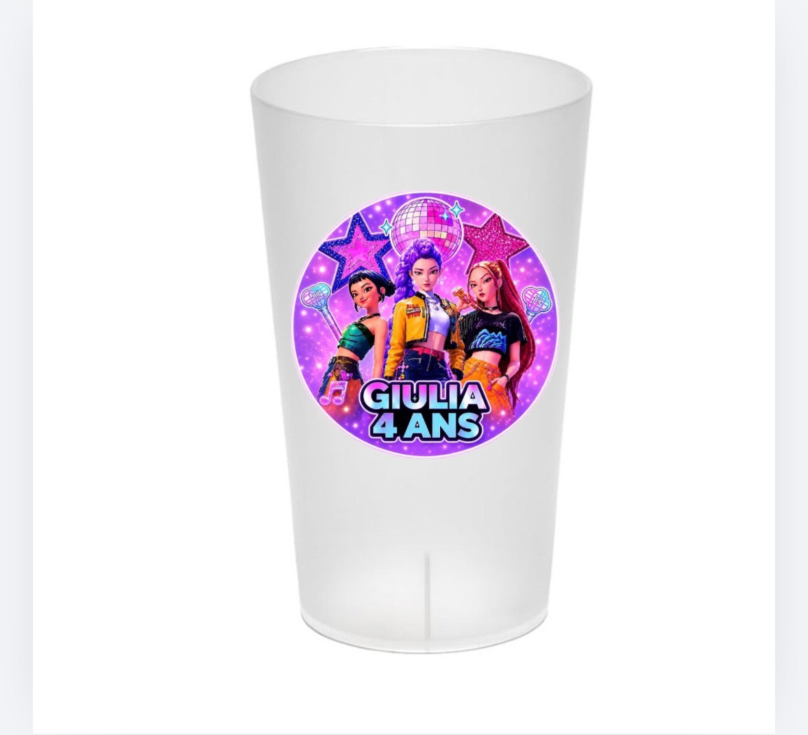 Gobelet baptême personnalisé fait main Kpop Démon Hunter – 30 cl