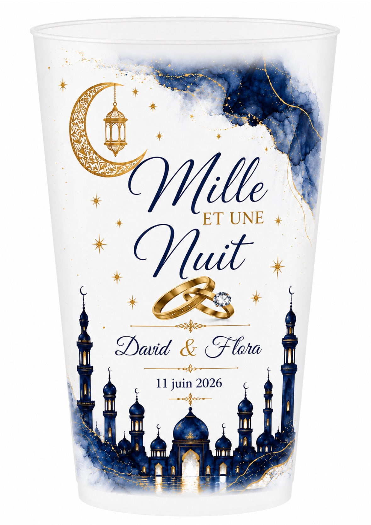 ✨ Gobelet mariage personnalisé mille et une nuit – Fait main