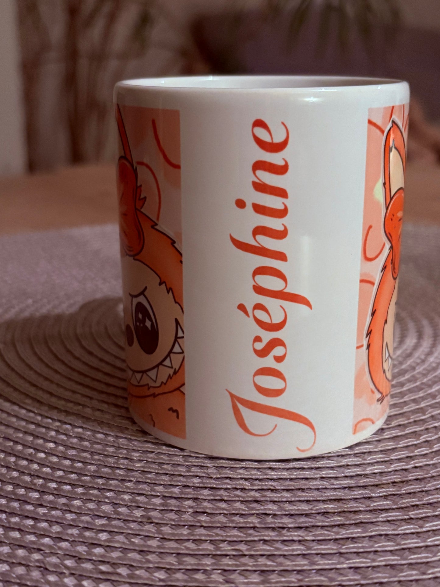 Mugs lafufu pink personnalisé fait main