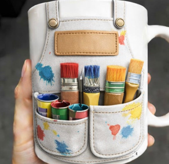 Mug Peintre en Bâtiment 3D Personnalisé avec Prénom