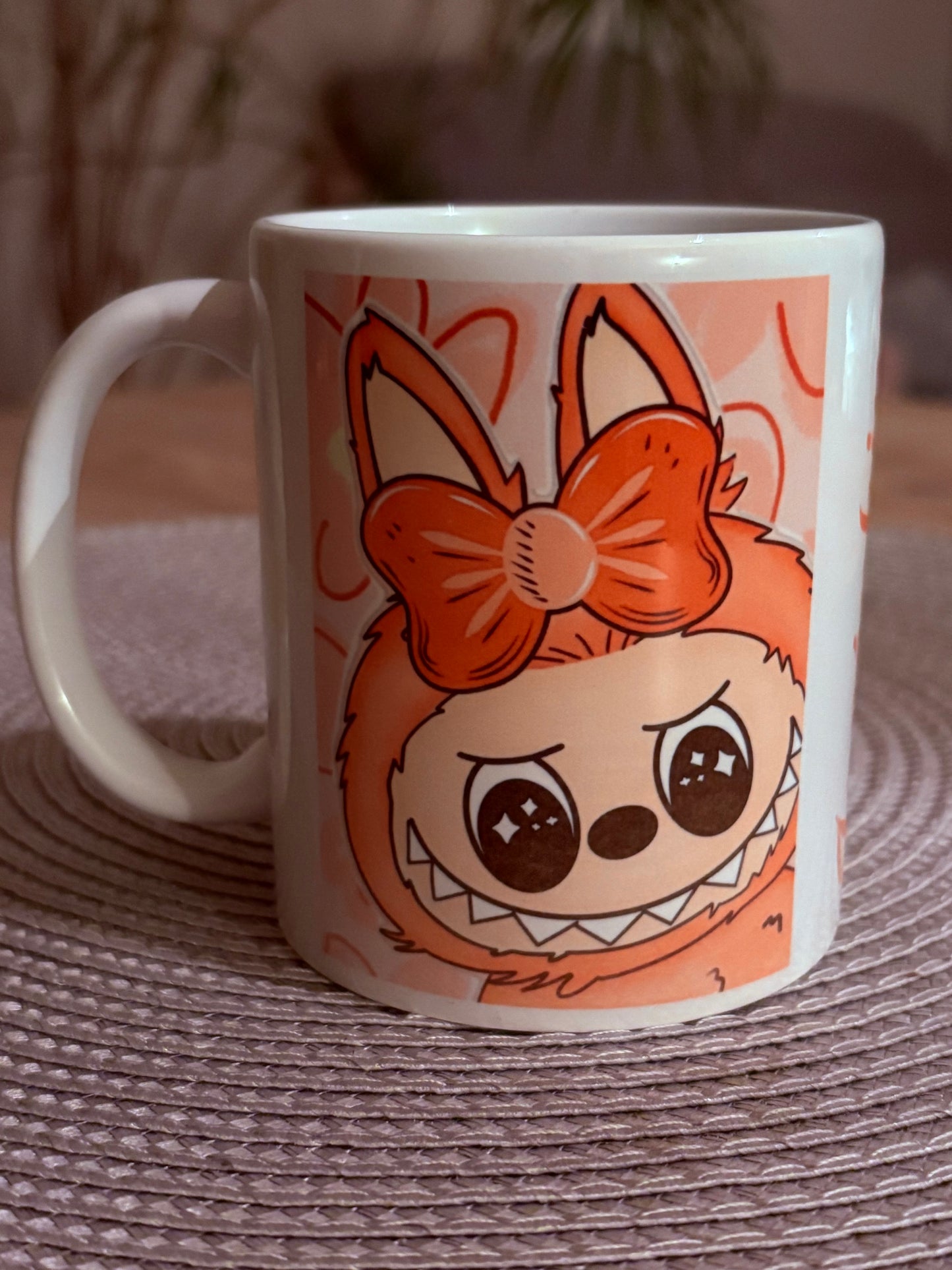 Mugs lafufu pink personnalisé fait main
