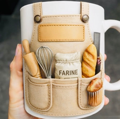 Mug Pâtissier 3D Personnalisé avec Prénom