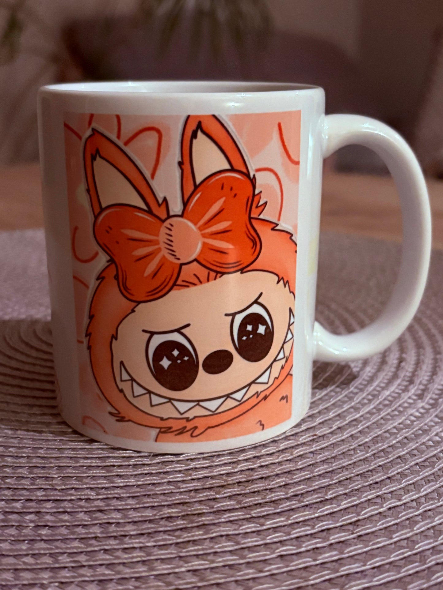 Mugs lafufu pink personnalisé fait main