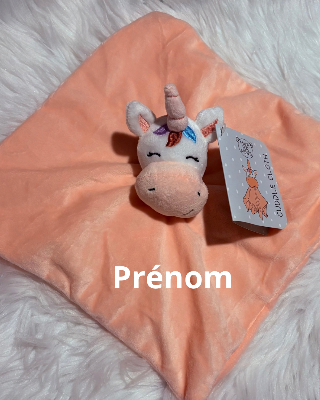 Doudou ours rose personnalisé