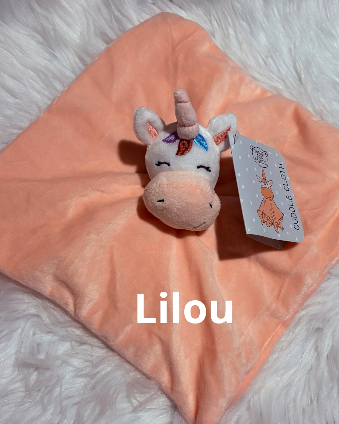 Doudou ours rose personnalisé