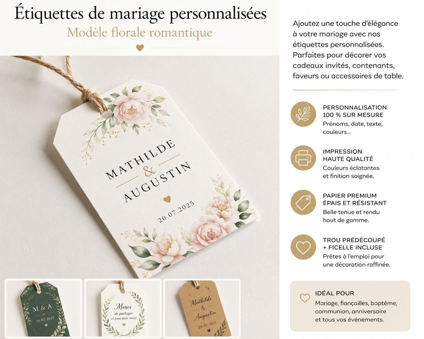 Étiquettes personnalisées