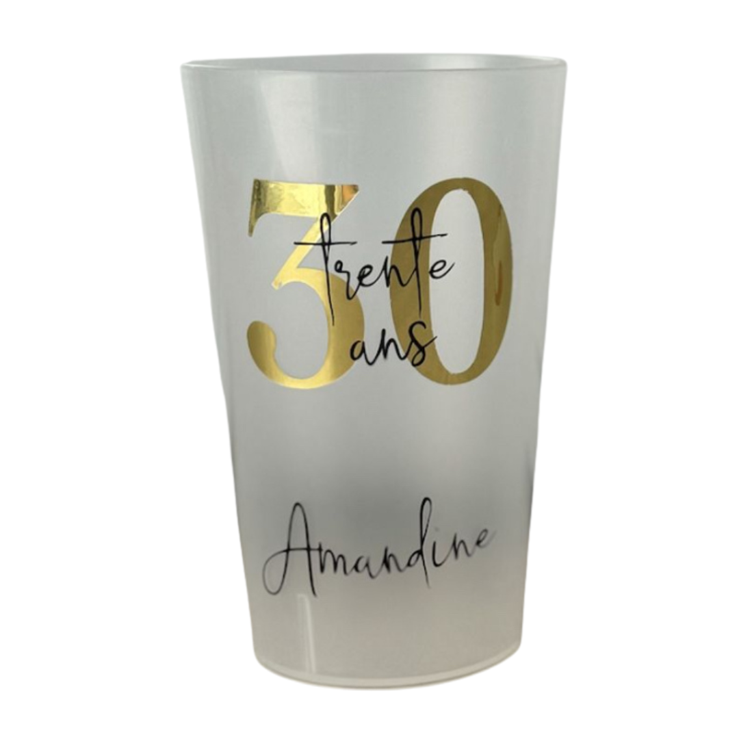 Gobelet anniversaire personnalisé fait main