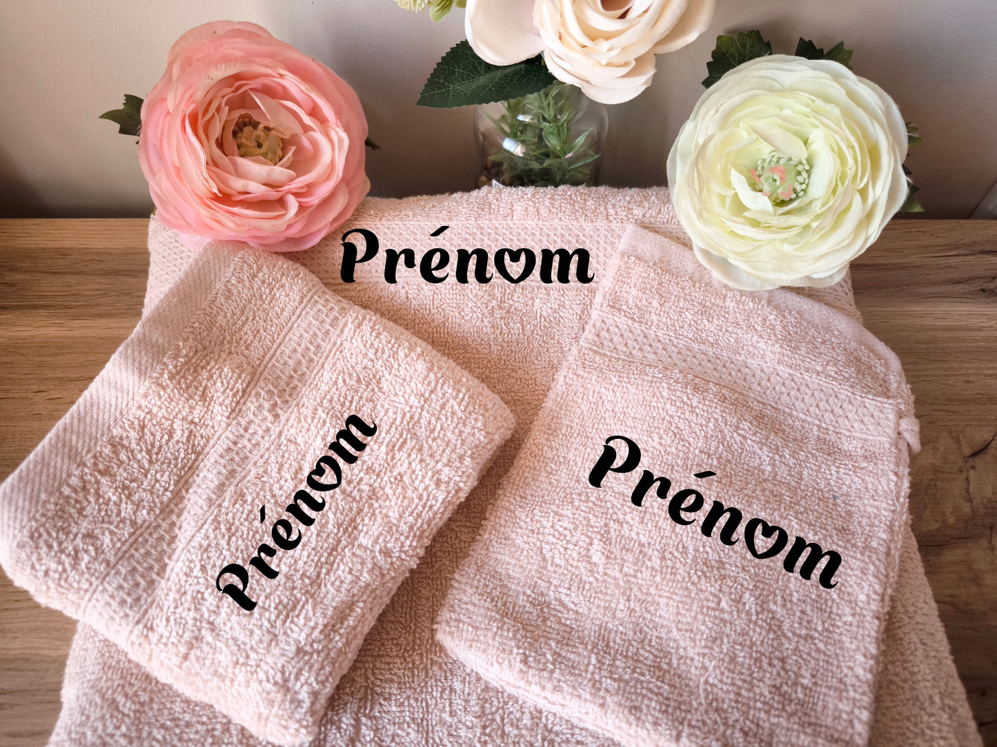 Coffret Bain 3 Pièces Personnalisé – Douceur et Élégance en Coton