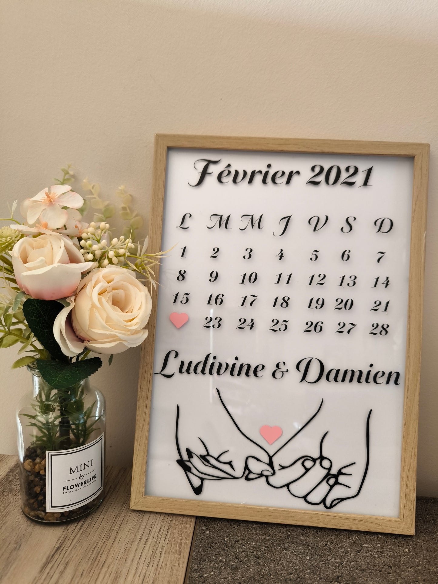 Cadre Personnalisé Date de Rencontre ou Mariage – Cadeau Unique et Fait Main