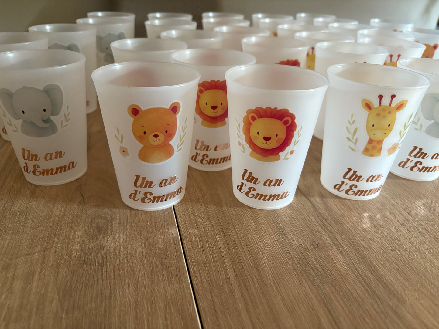 Gobelets anniversaire -personnalisé thème animaux 300 ml