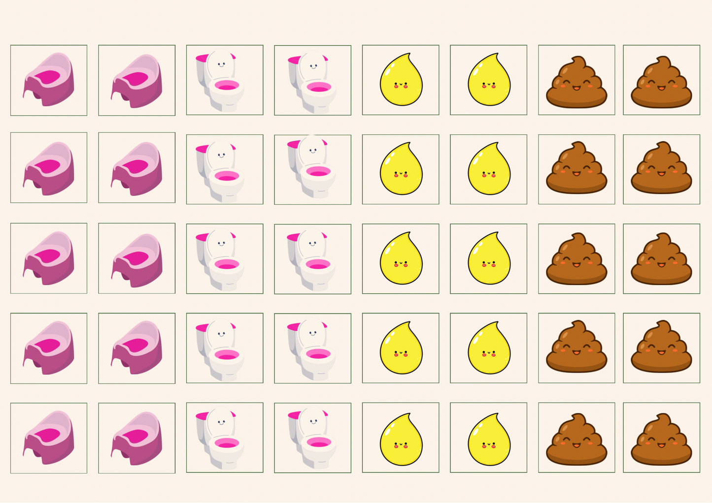 Tableau de propreté avec pictogrammes au prénom de l’enfant – Fait main