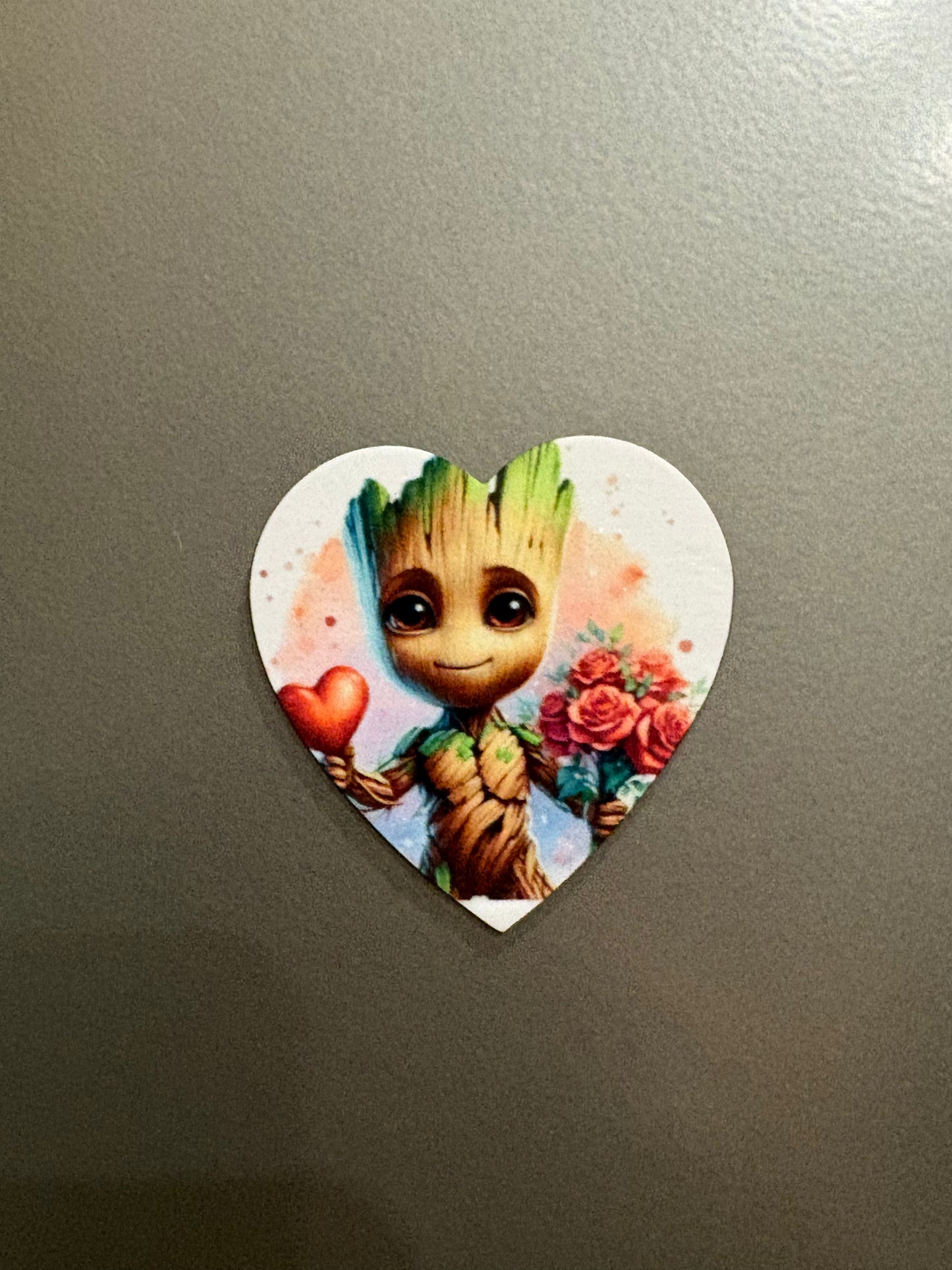 Magnet Frigo Groot flower love en cœur Personnalisé – Fait Main