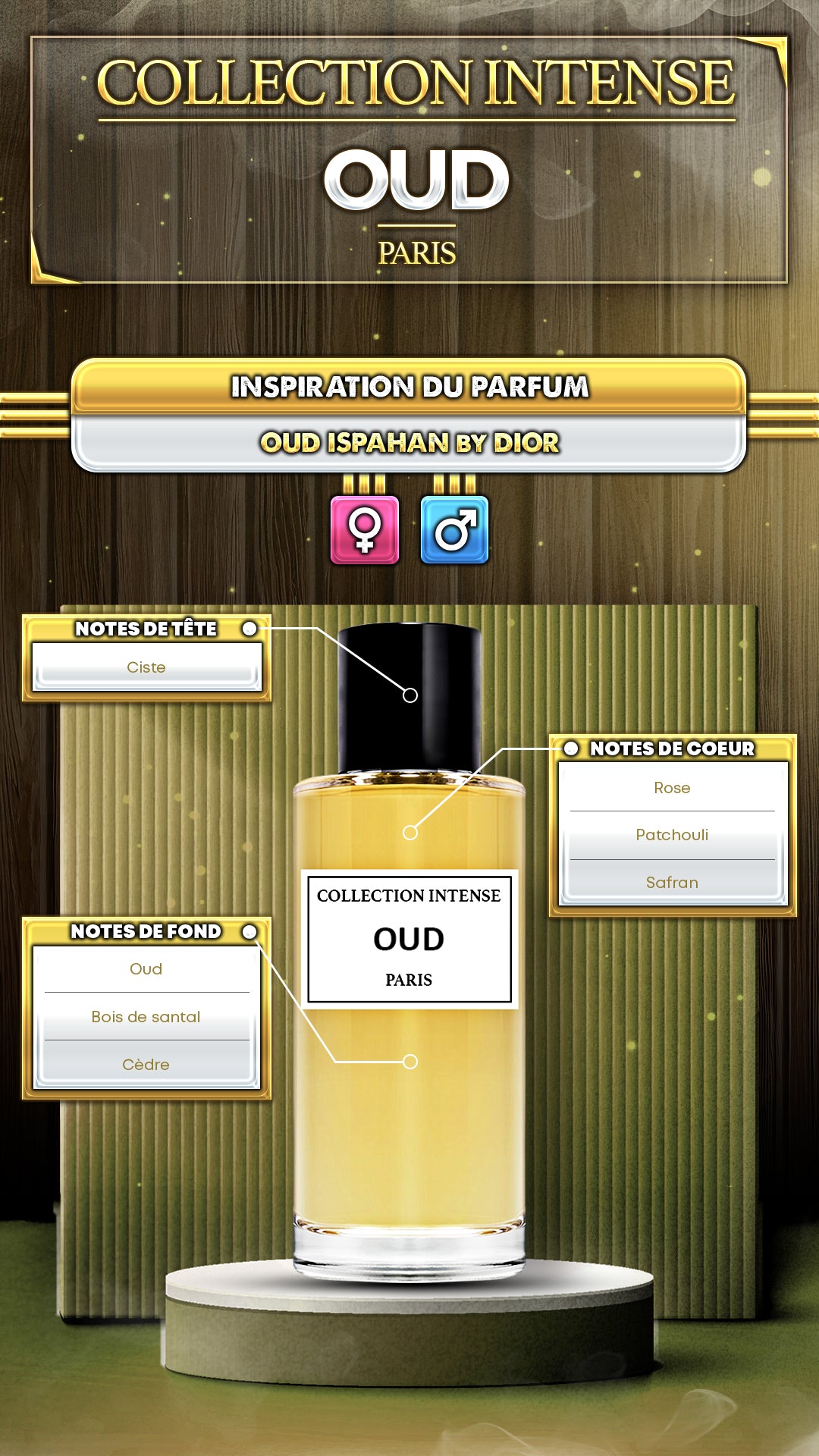 Parfum Oud unisexe 50 ml