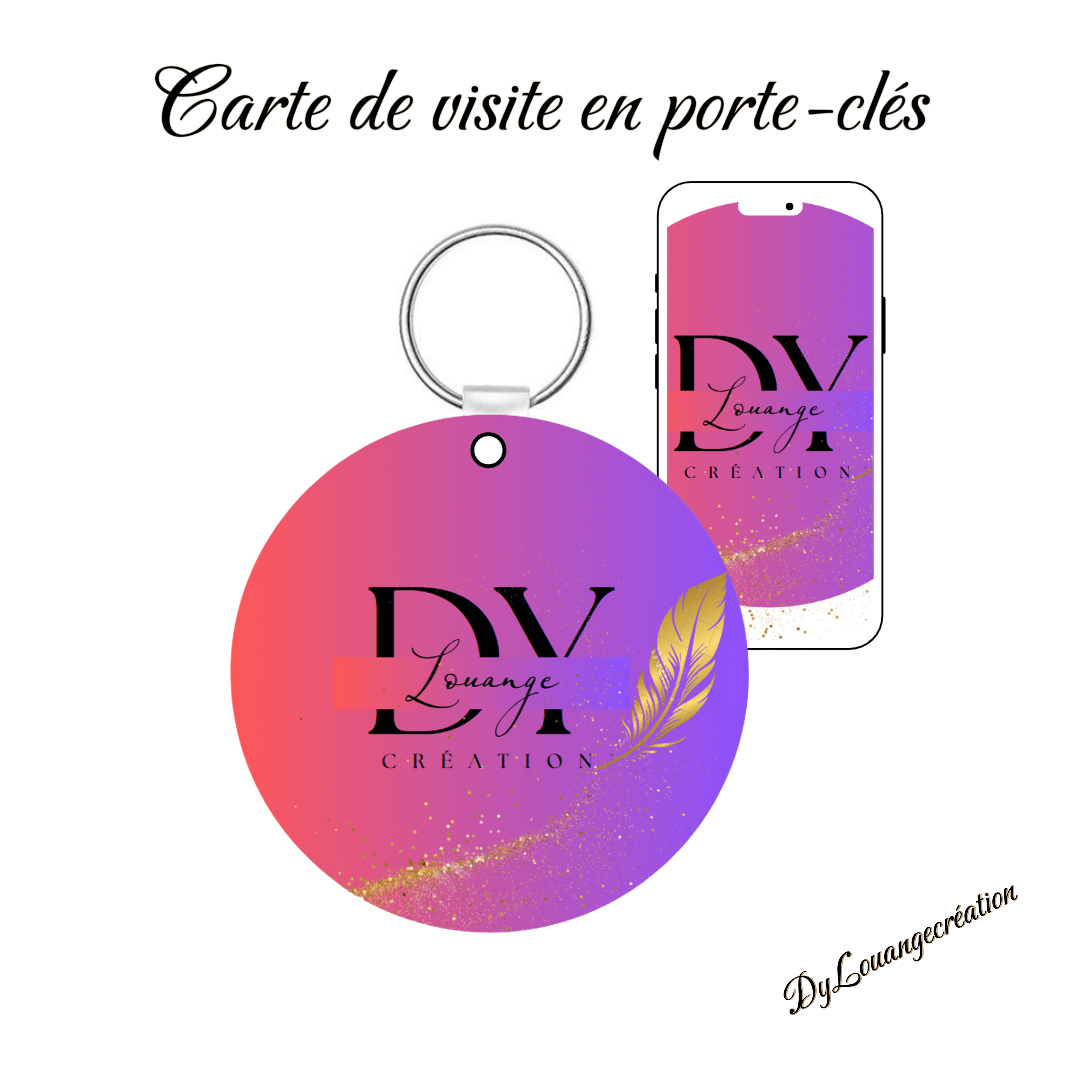 Porte-clés logo/ QR code d'entreprise