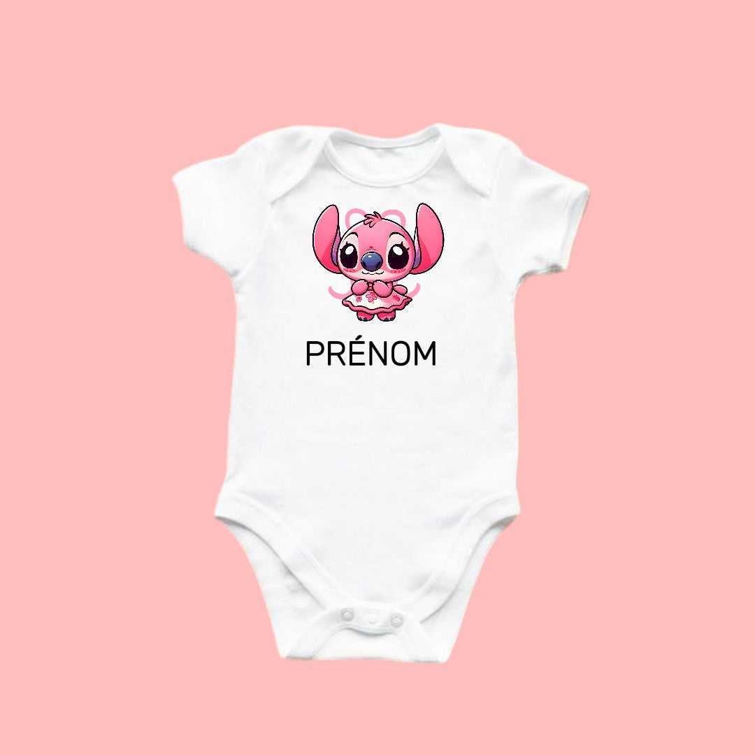 Body bébé personnalisé Alien rose
