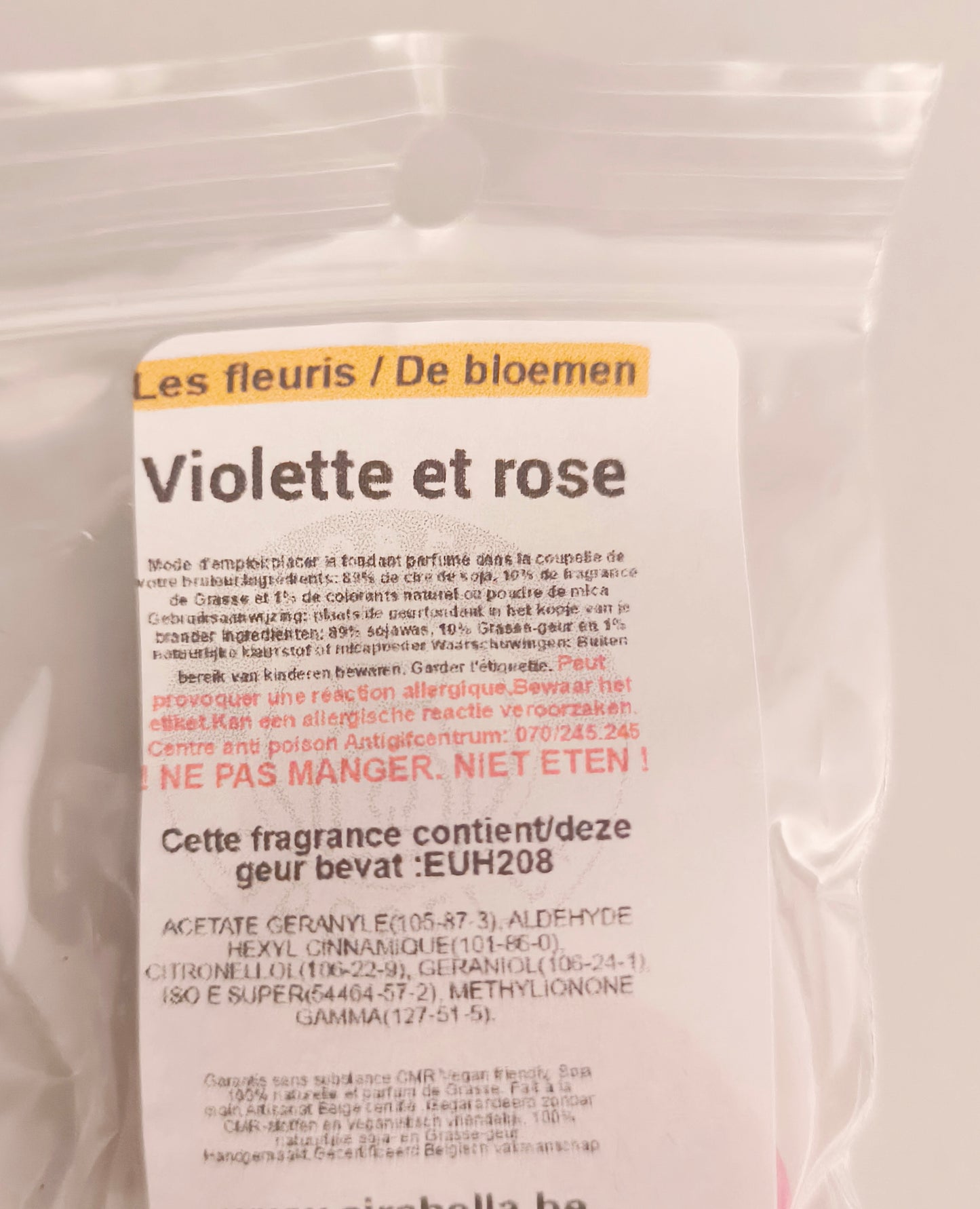 Tartelette de cire parfumée Violette rose