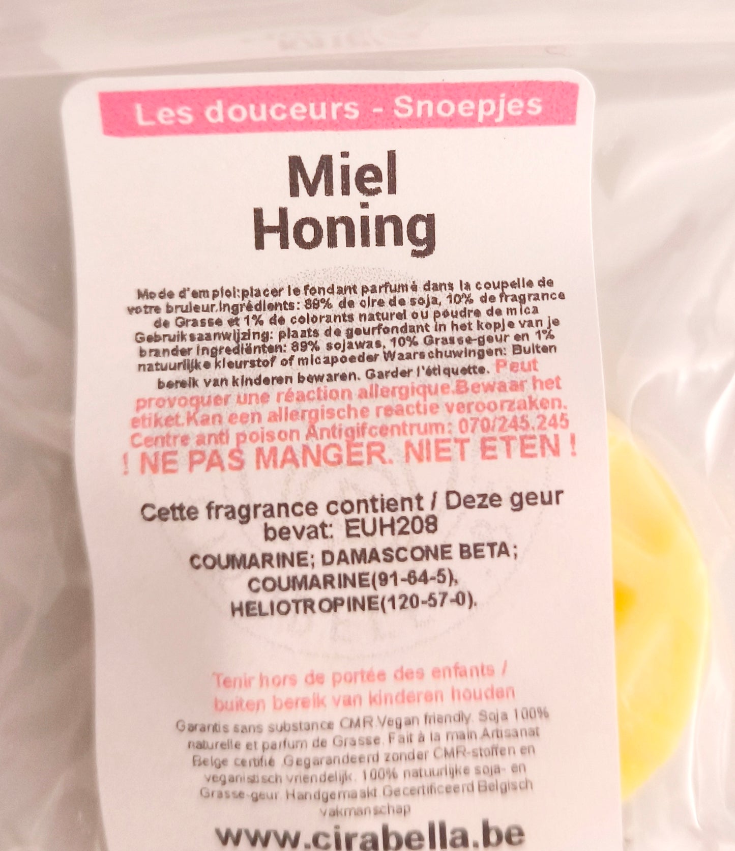 Tartelette de cire parfumée Miel