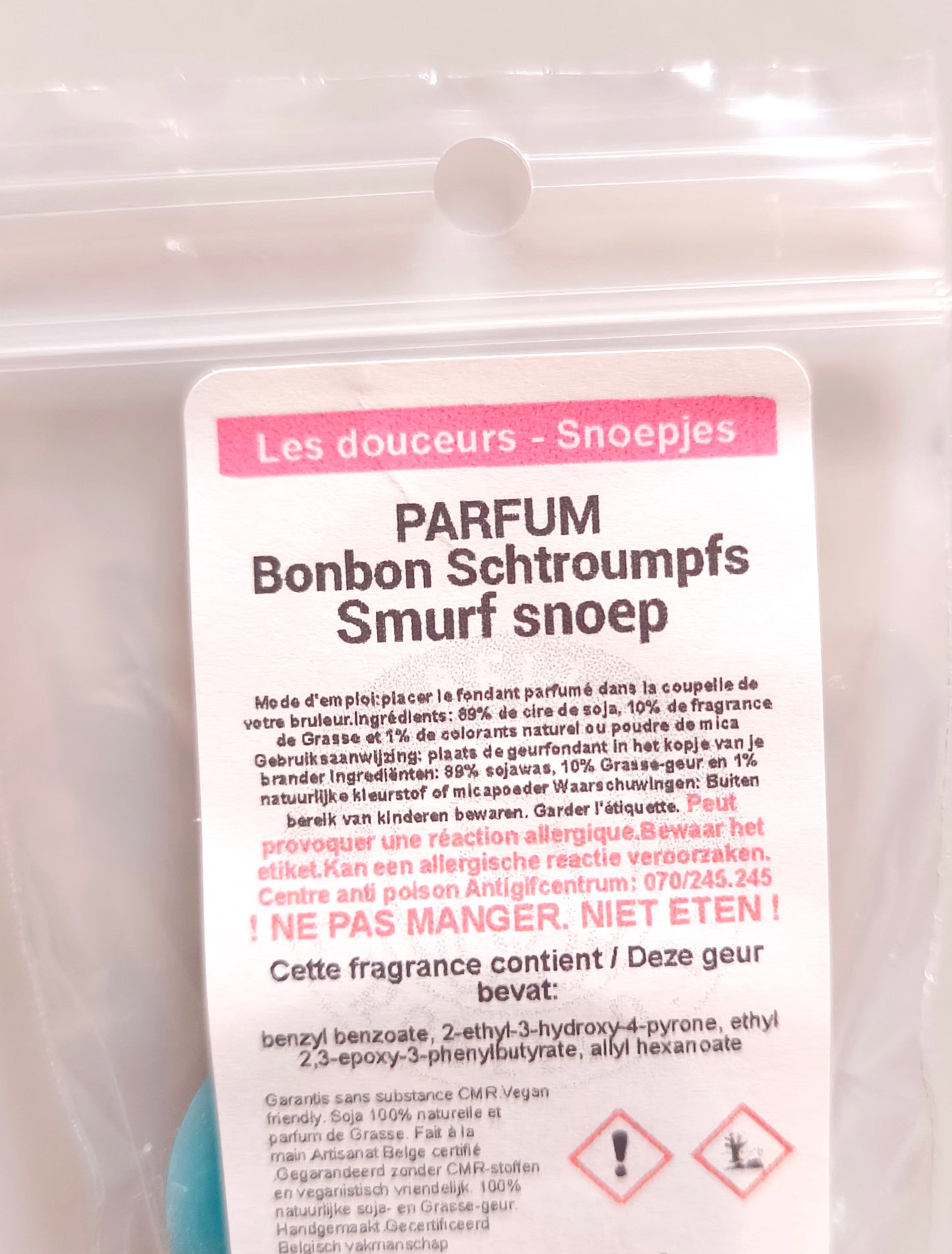 Tartelette de cire parfumée bonbon Schtroumpf