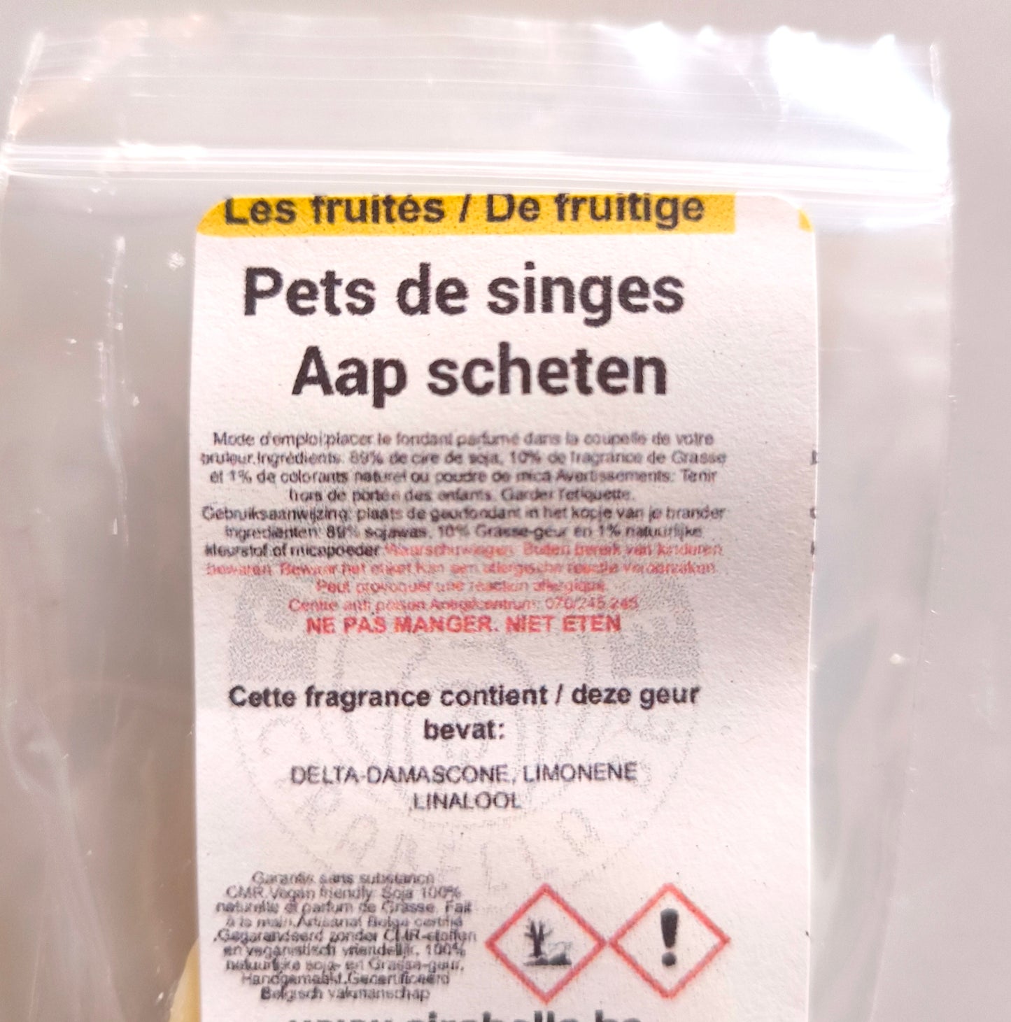 Tartelette de cire parfumée Pets de singes