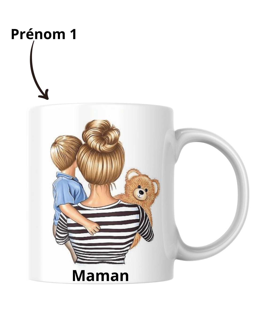Mugs maman fils cheveux blond personnalisé - Dy Louange création