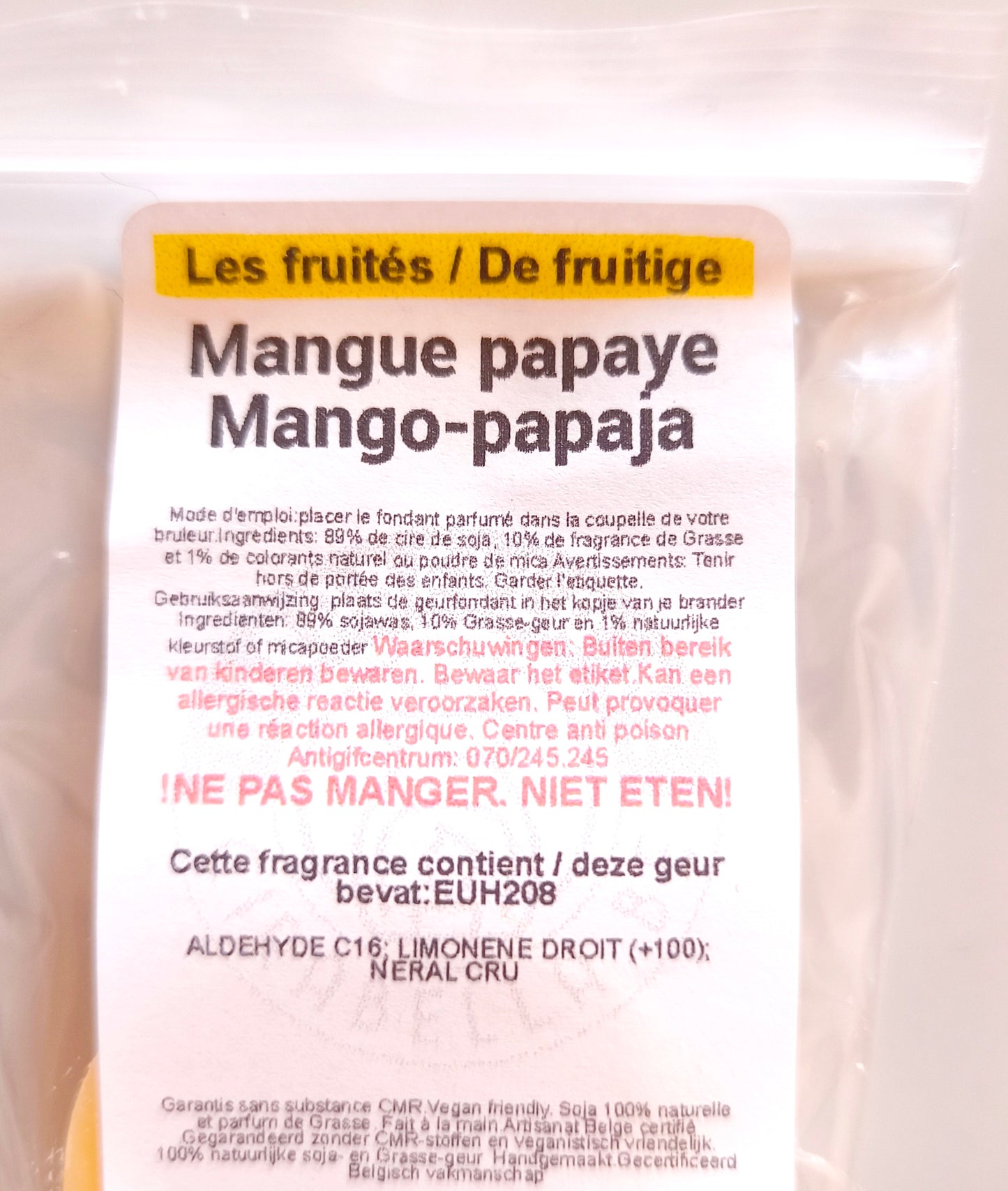 Tartelette de cire parfumée Mangue papaye