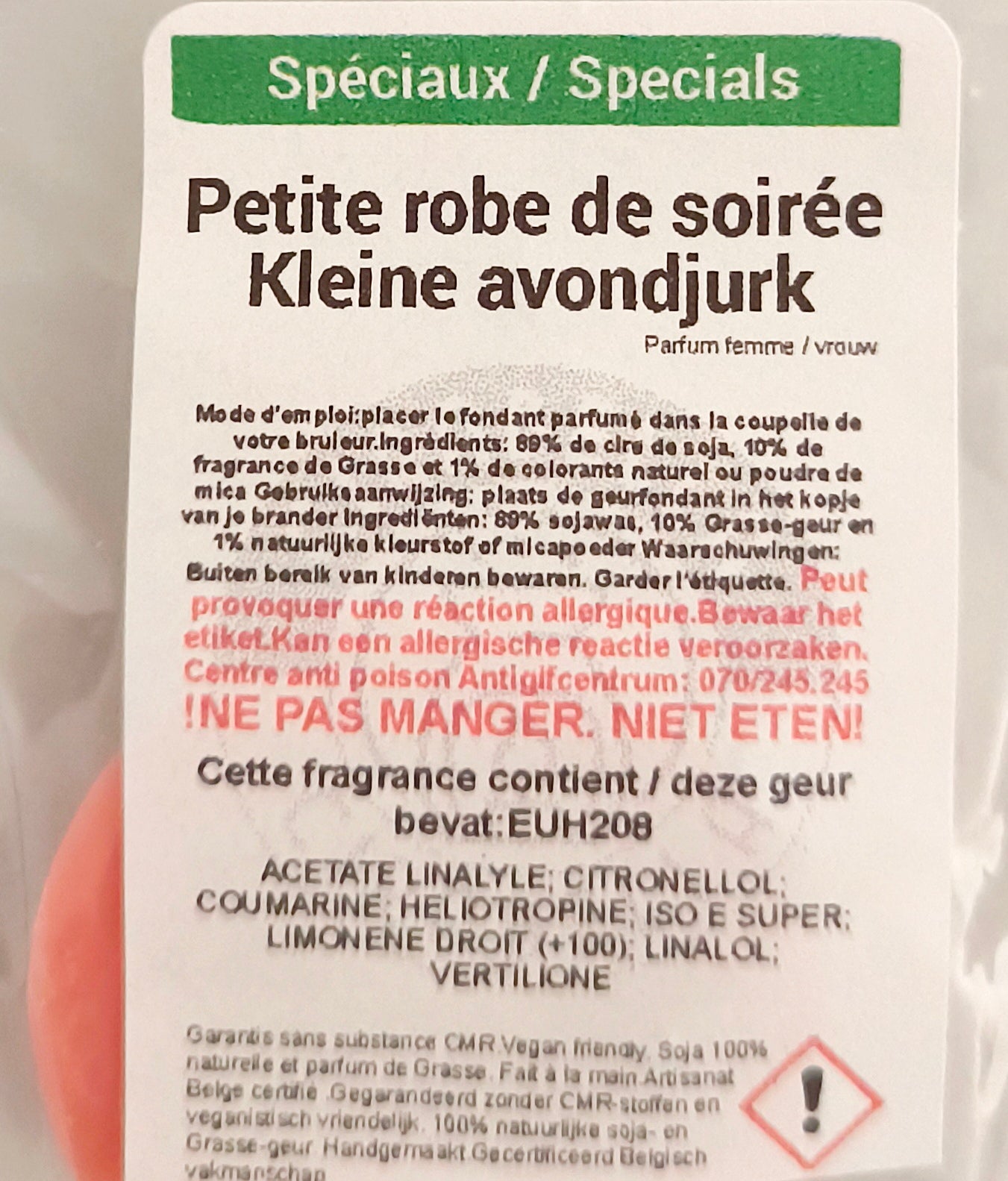 Tartelette de cire parfumée Petite robe de soirée