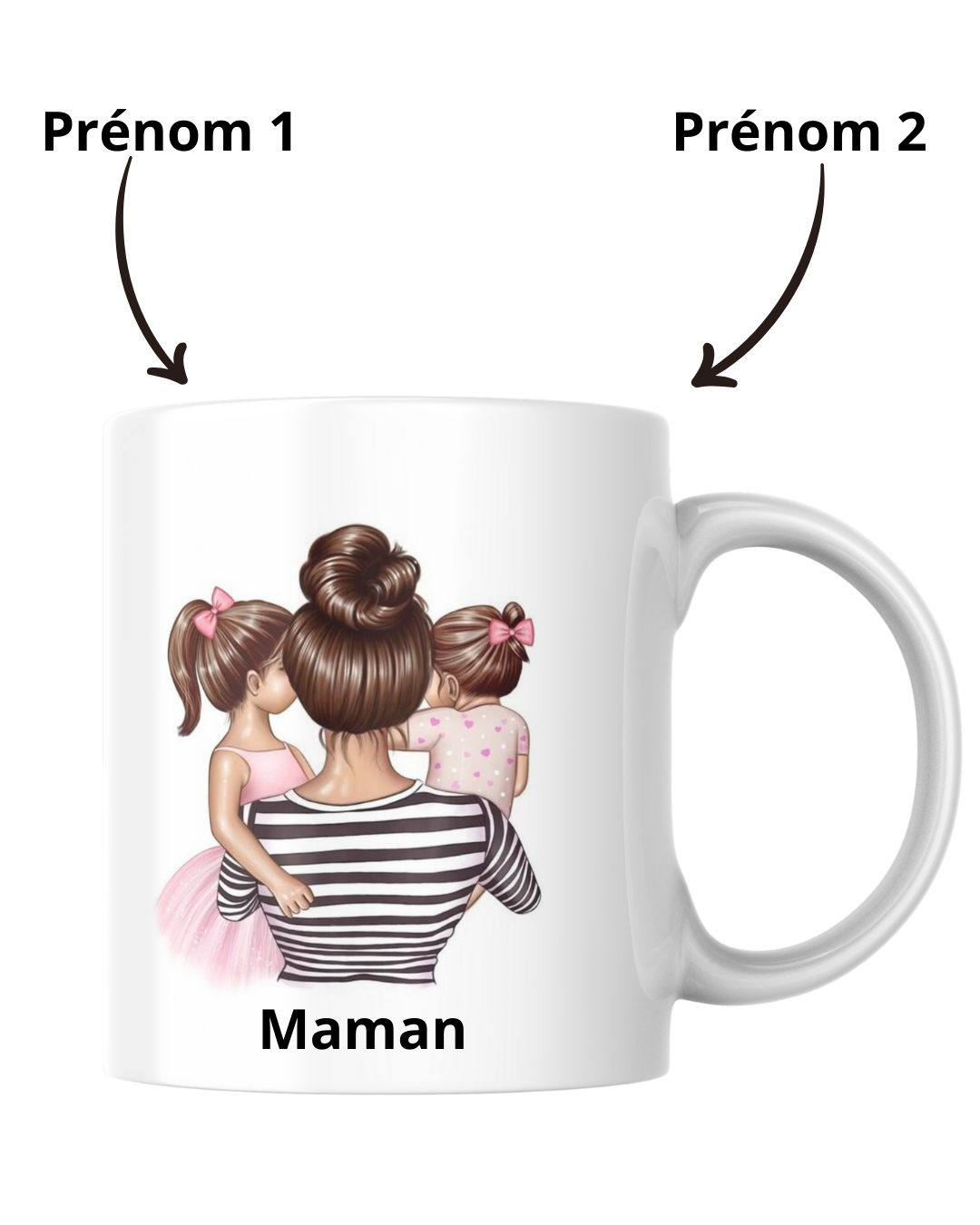 Mugs maman et ces 2 filles brunes