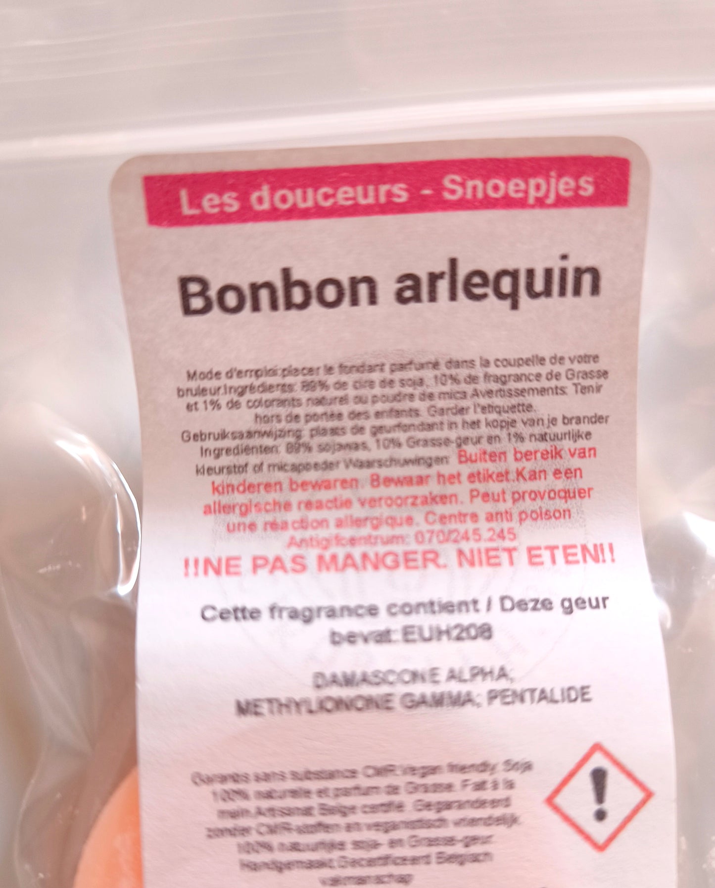 Tartelette de cire parfumée Bonbon arlequin
