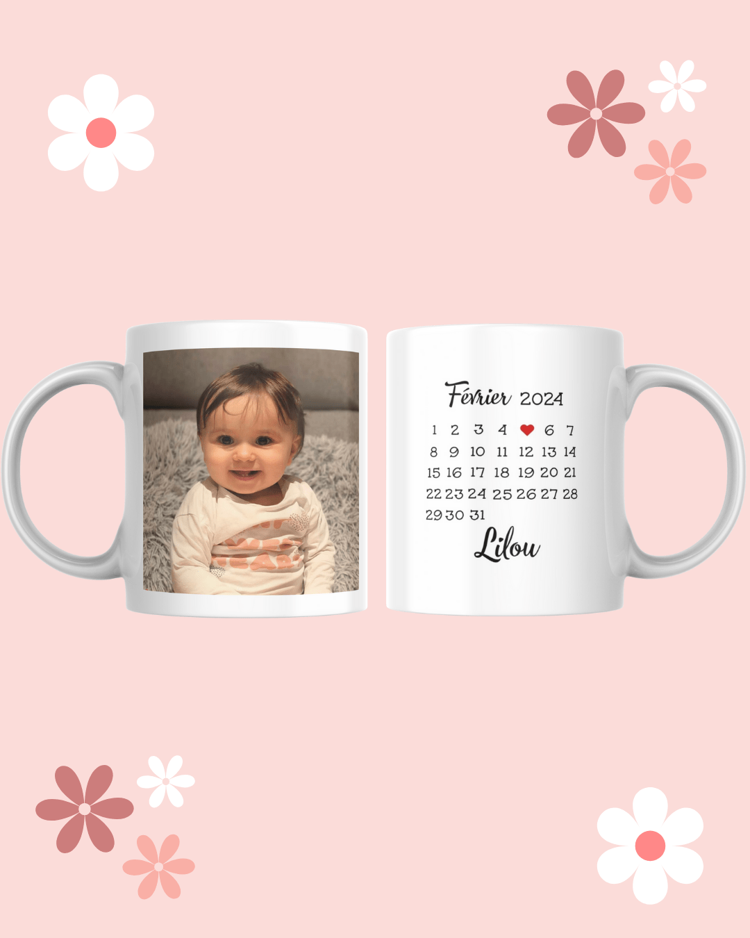 Mugs photo calendrier personnalisé - Dy Louange création