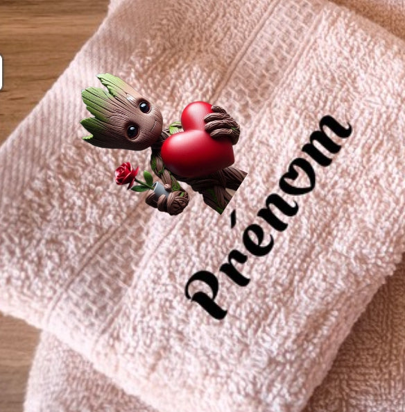 Coffret serviette groot love personnalisé fait main