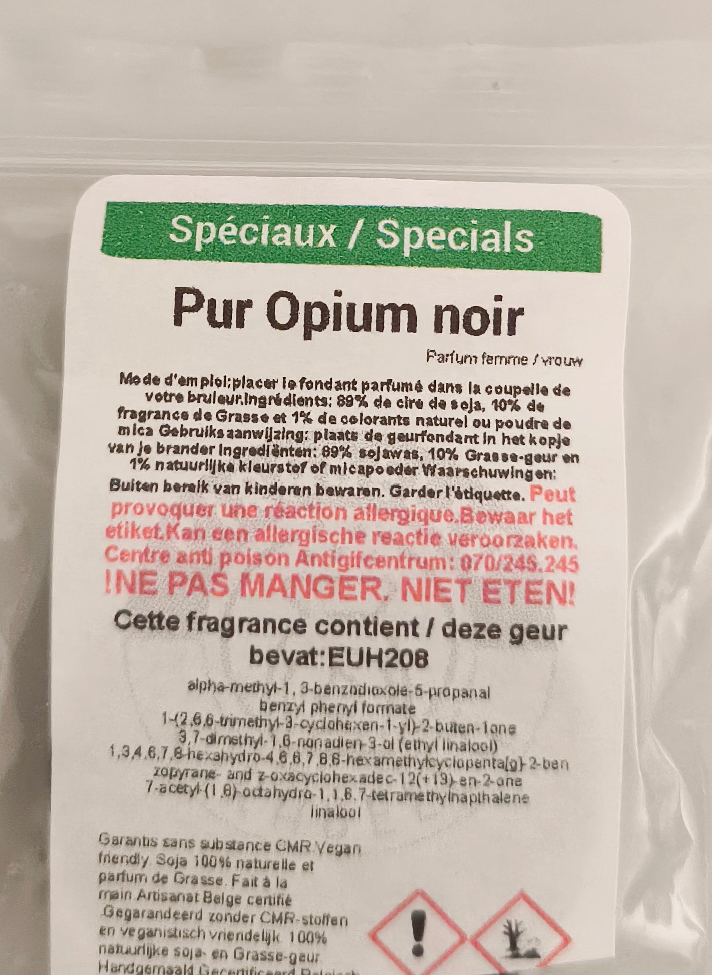 Tartelette de cire parfumée pur opium noir