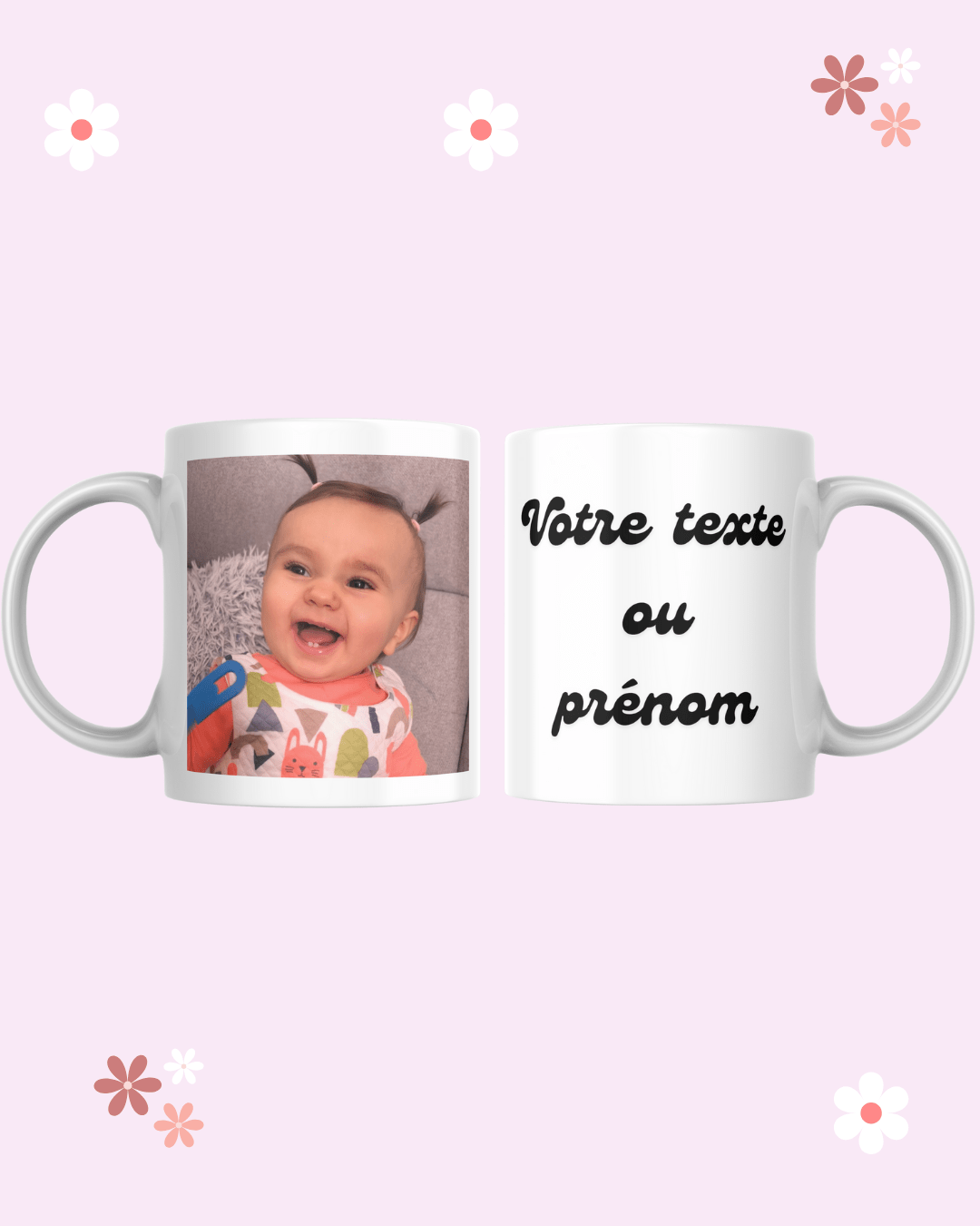 Mugs photo personnalisé Prénom/ texte - Dy Louange création