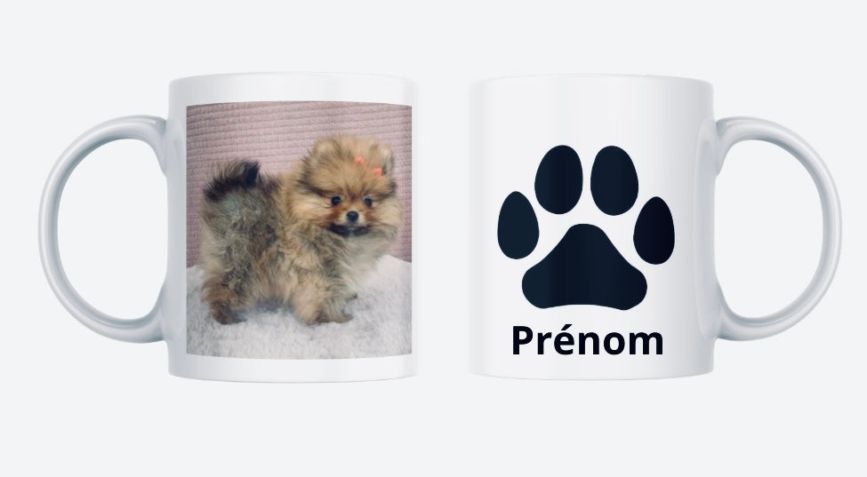 Mugs photo chien et empreinte prénom