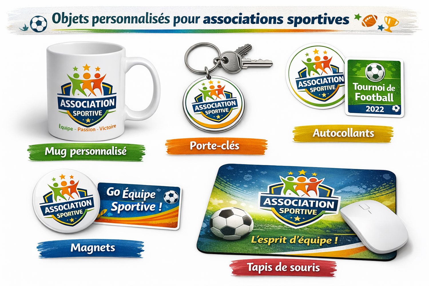 Objets personnalisés pour associations sportives – Créations sur mesure