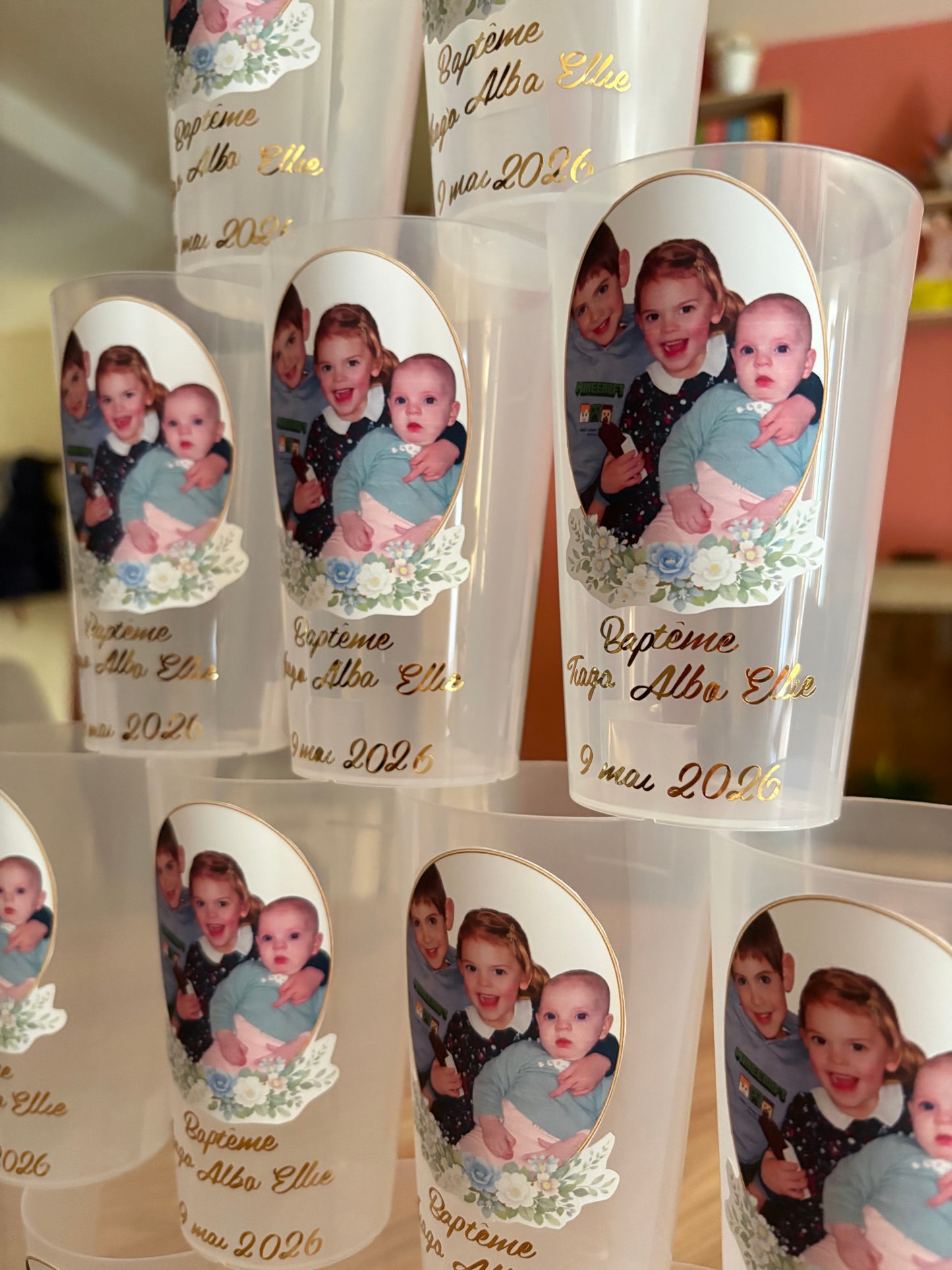 Gobelet personnalisé bébé – Photo, prénom & date