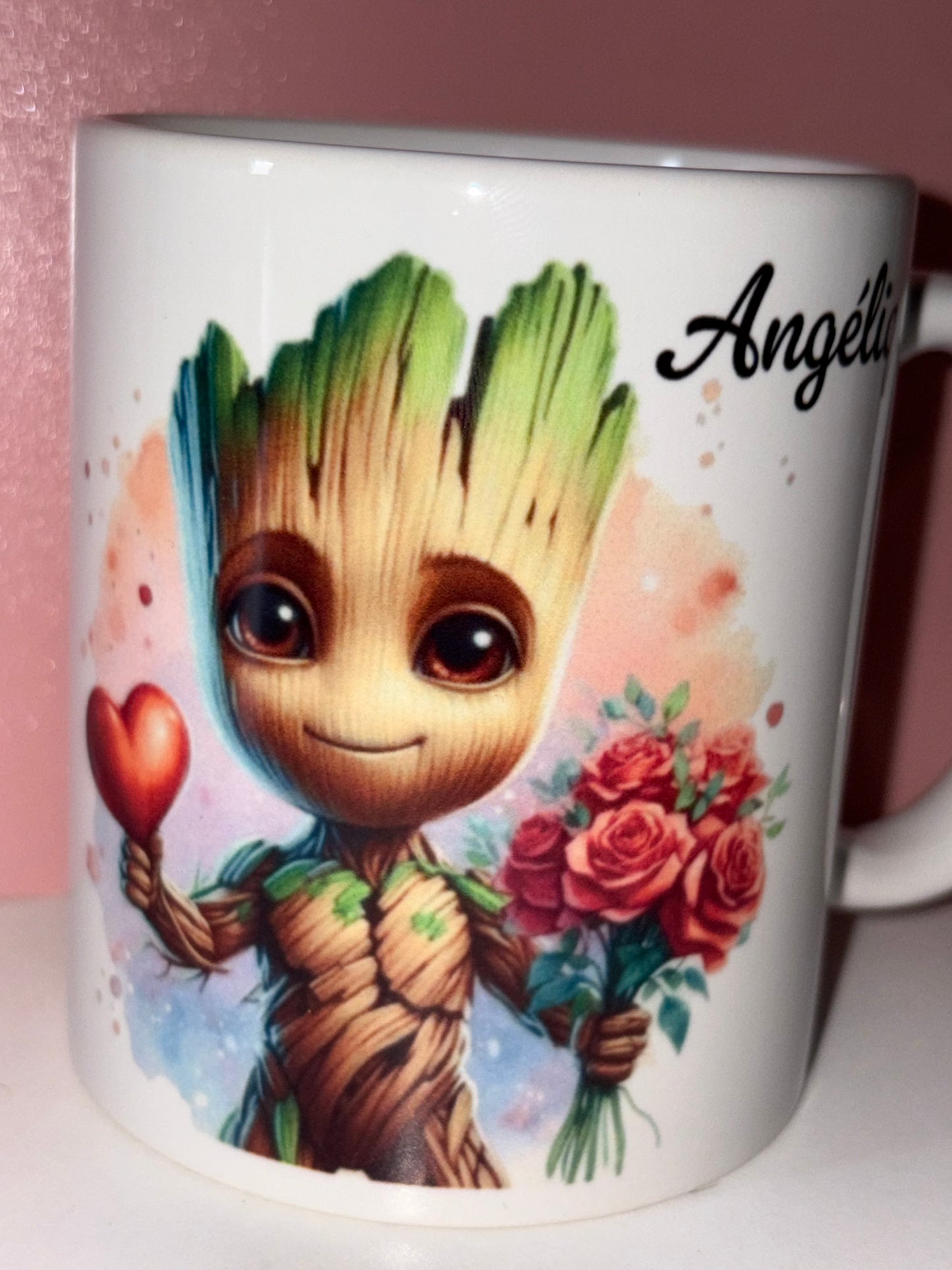 Mugs groot flower love fait main personnalisée