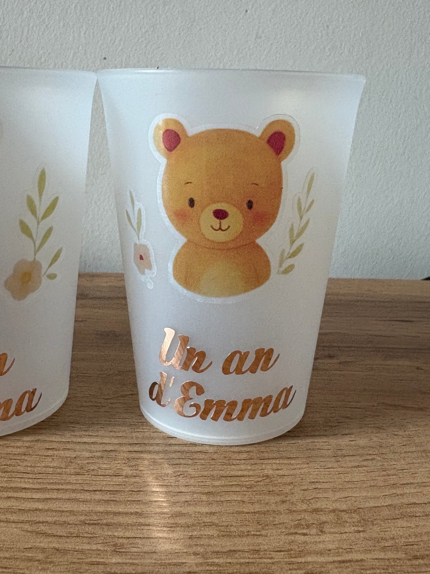 Gobelet Baptême Personnalisé – Thème Animaux (300 ml)