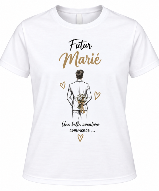 T-shirt Futur Marié Homme – Cadeau Mariage & EVG – Tee Shirt Futur Époux
