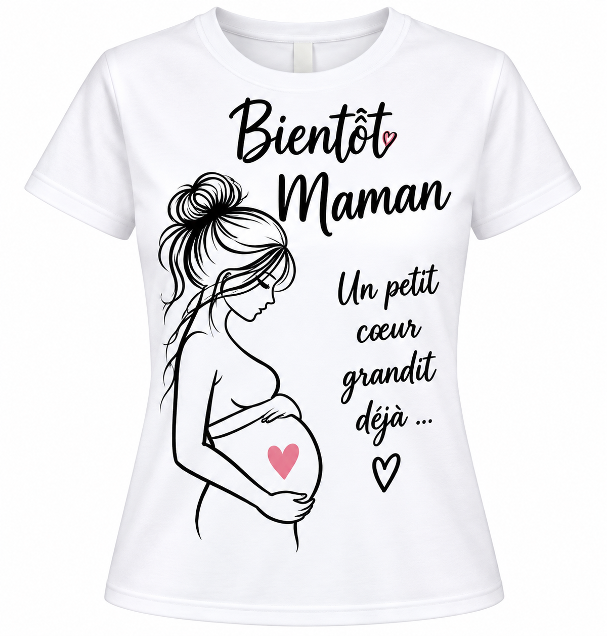 T-shirt Future Maman « Bientôt Maman » – Annonce Grossesse – Cadeau Femme Enceinte – Bébé Arrive