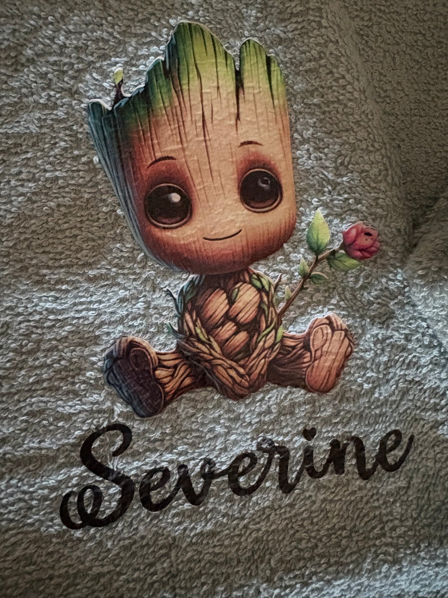 Coffret serviette groot fleur personnalisé fait main